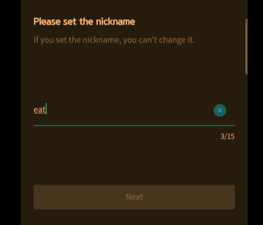 11.Set your nickname and click Next.