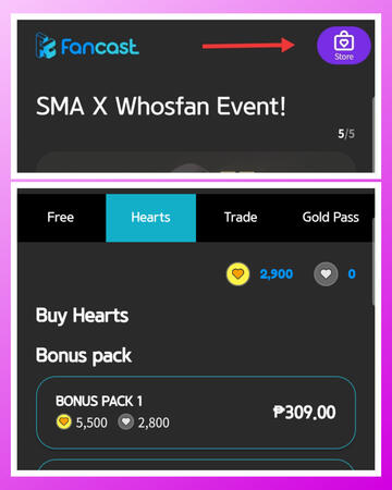 4. Purchase hearts. Go to store page, click the Hearts tab. You can use different offers, use the Bonus package if you have budget. Purchasing directly from the app is mostly expensive, look for a seller instead. Reach out to us if you need trusted sellers